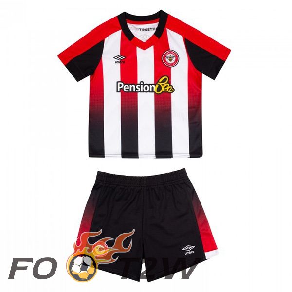 Maillot De Foot Brentford FC Enfant Domicile Rouge Blanc 2023/2025