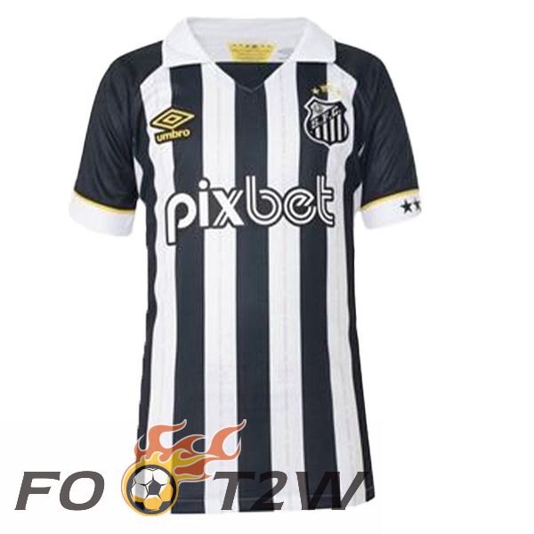 Maillot De Foot Santos FC Exterieur Noir Blanc 2023/2024