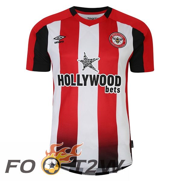 Maillot De Foot Brentford FC Domicile Rouge Blanc 2023/2025