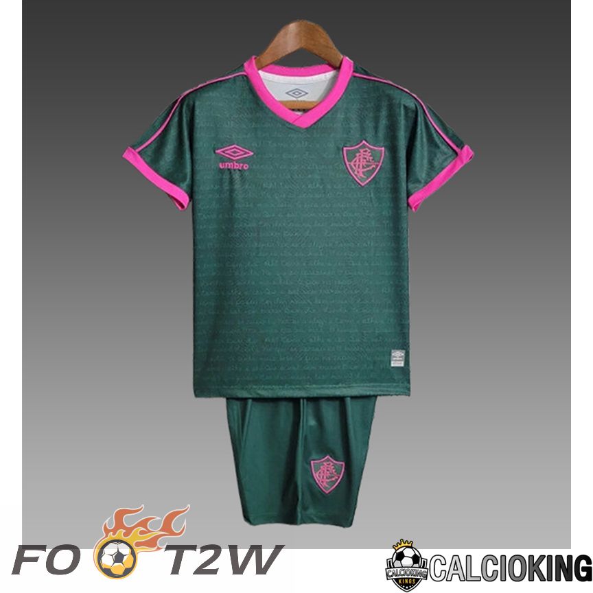 Ensemble Training T-Shirts + Shorts Fluminense Enfant Vert/Pourpre 2024/2025