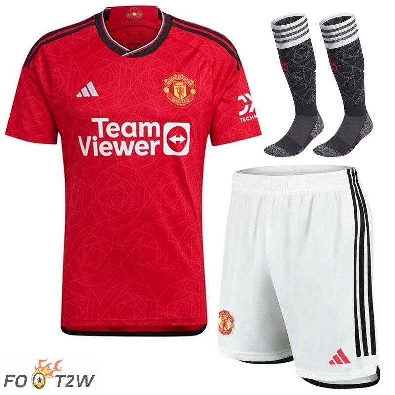 Ensemble Maillot Foot Manchester United Domicile (Shorts + Chaussettes) 2023/2024