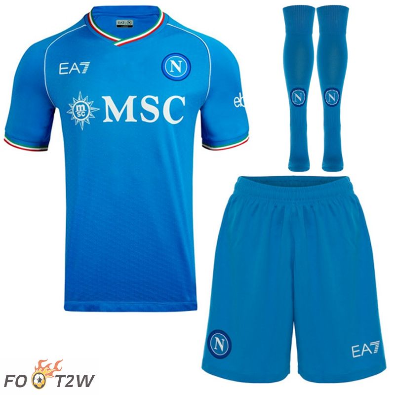 Ensemble Maillot Foot SSC Naples Domicile (Shorts + Chaussettes) 2023/2024