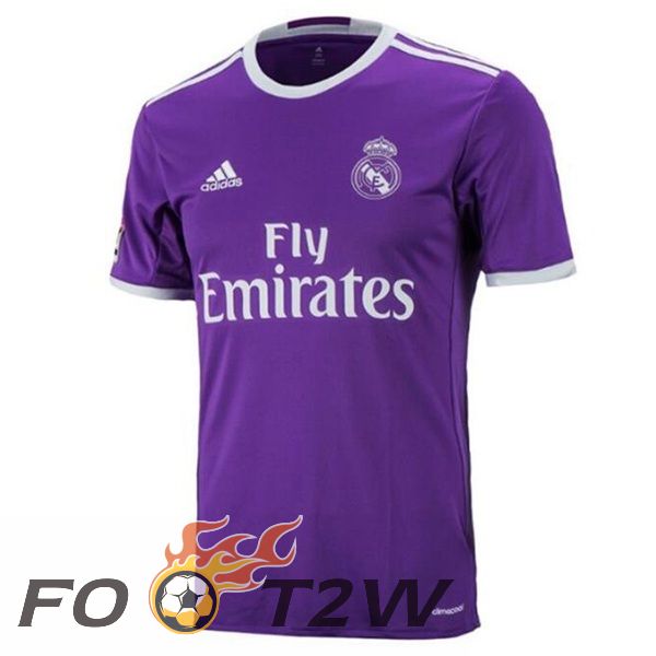 Maillot De Foot Real Madrid Retro Exterieur Pourpre 2016-2017