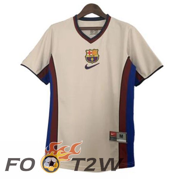 Maillot De Foot FC Barcelone Retro Exterieur Gris 1998-1999