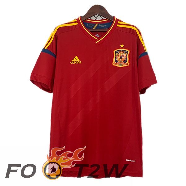 Maillot De Foot Espagne Retro Domicile Rouge 2012