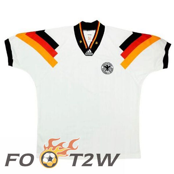 Maillot De Foot Allemagne Retro Domicile Blanc 1992