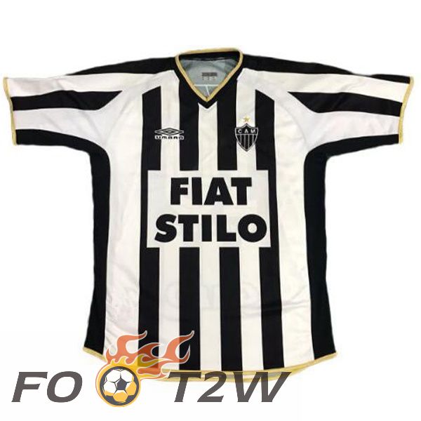 Maillot De Foot Atletico Mineiro Retro Domicile Noir Blanc 2003