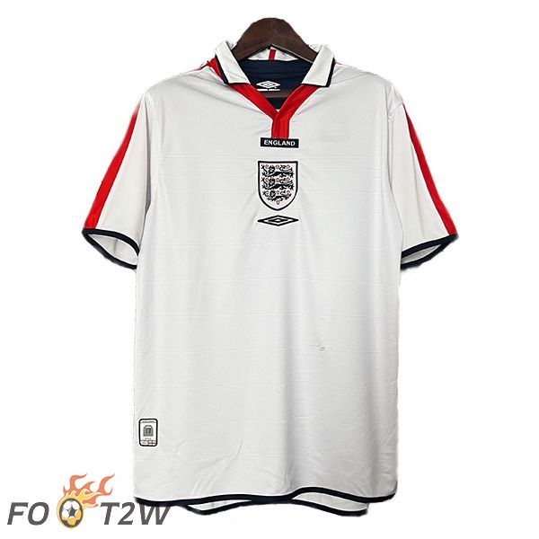 Maillot De Foot Angleterre Retro Domicile Blanc 2004