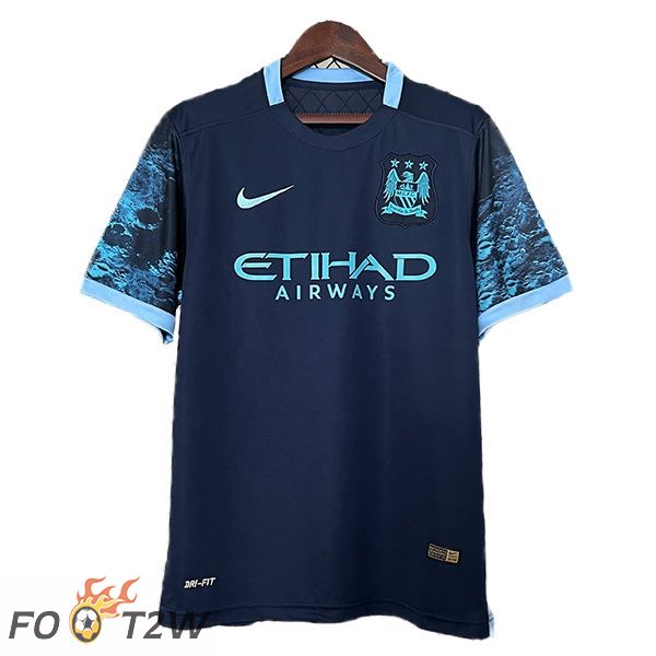 Maillot De Foot Manchester City Retro Exterieur Bleu Royal 2015-2016