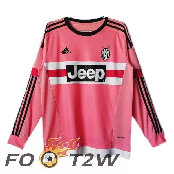 Maillot De Foot Juventus Retro Exterieur Manche Longue Rose 2015-2016