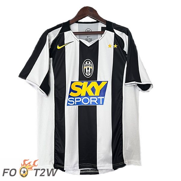 Maillot De Foot Juventus Retro Domicile Blanc Noir 2004-2005