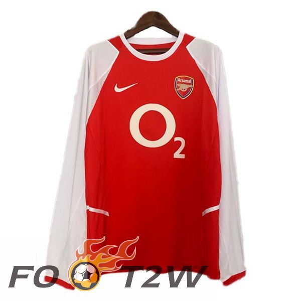 Maillot De Foot Arsenal Retro Domicile Manche Longue Rouge 2002-2004