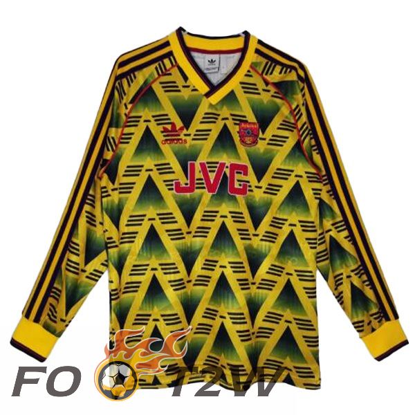 Maillot De Foot Arsenal Retro Exterieur Manche Longue Jaune 1991-1993