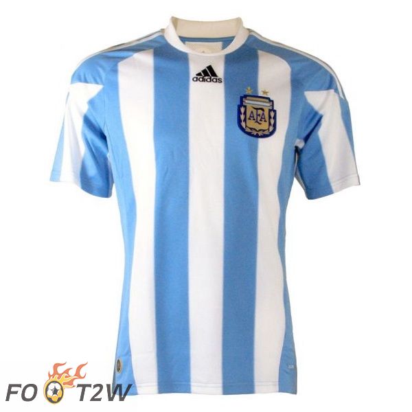 2010 Argentine Retro Domicile Maillot de Foot Bleu Blanc