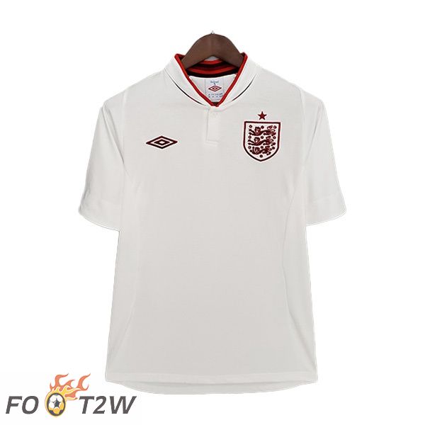 2012 Angleterre Retro Domicile Maillot Foot Blanc