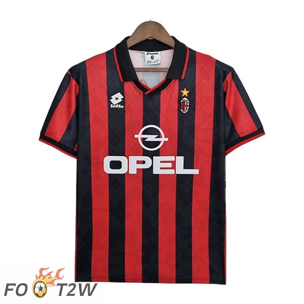 Maillot de Foot Milan AC Retro Domicile Rouge 1995-1996