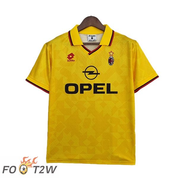 Maillot de Foot Milan AC Retro Exterieur Jaune 1995-1996