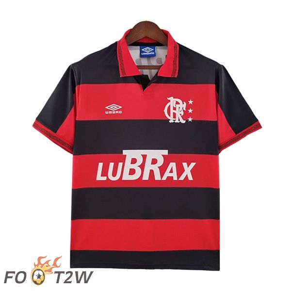 Maillot de Foot Flamengo Retro Domicile Rouge Noir 1992-1993