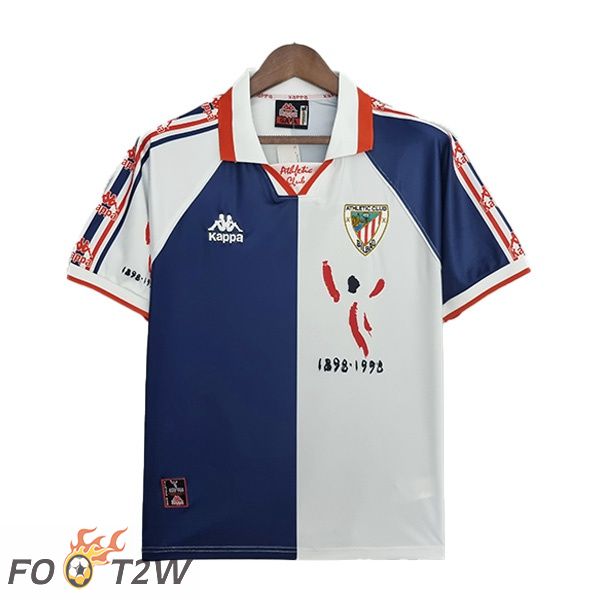 Maillot de Foot Athletic Bilbao Retro Exterieur Bleu Blanc 1997-1998