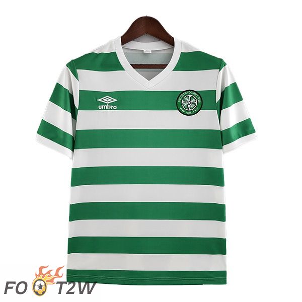 Maillot de Foot Celtic FC Retro Domicile Vert Blanc 1980-1981