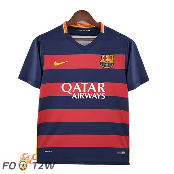 Maillot de Foot FC Barcelone Retro Domicile Bleu Rouge 2015-2016