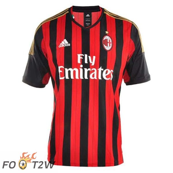 Maillot de Foot Milan AC Retro Domicile Rouge 2013-2014