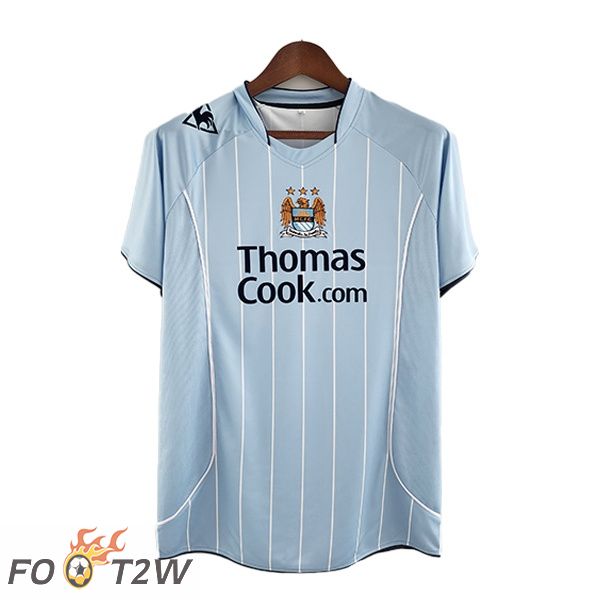 Maillot de Foot Manchester City Retro Domicile Bleu 2008-2009