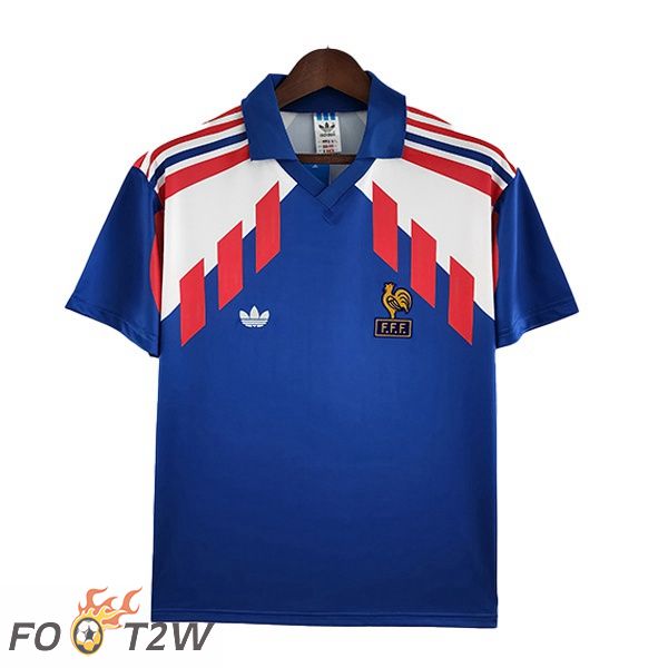 Maillot De Foot France Retro Domicile Bleu 1988-1990