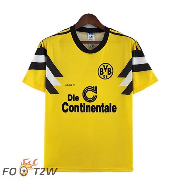 Maillot De Foot Dortmund BVB Retro Domicile Jaune 1989