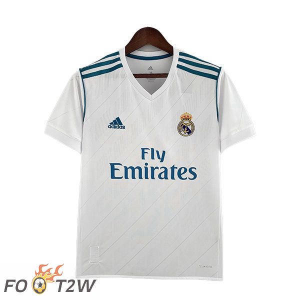 Maillot De Foot Real Madrid Retro Domicile Blanc 2017-2018