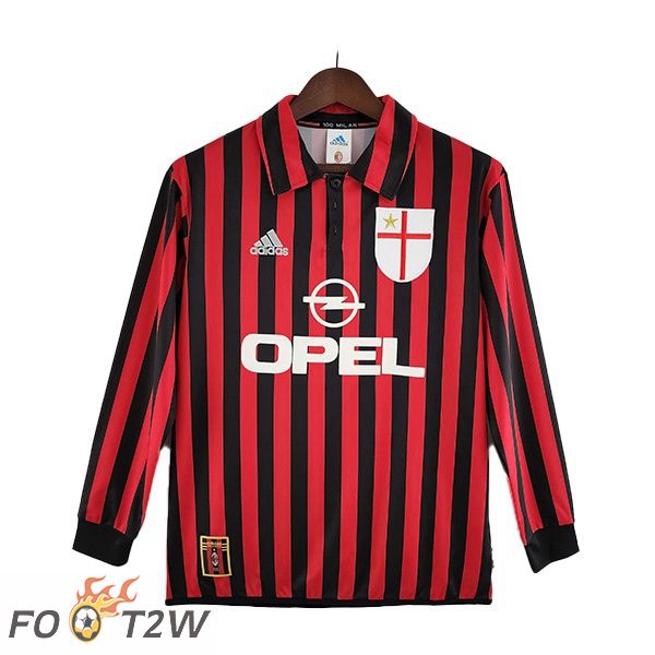 Maillot De Foot Milan AC Retro Domicile Rouge 1999-2000