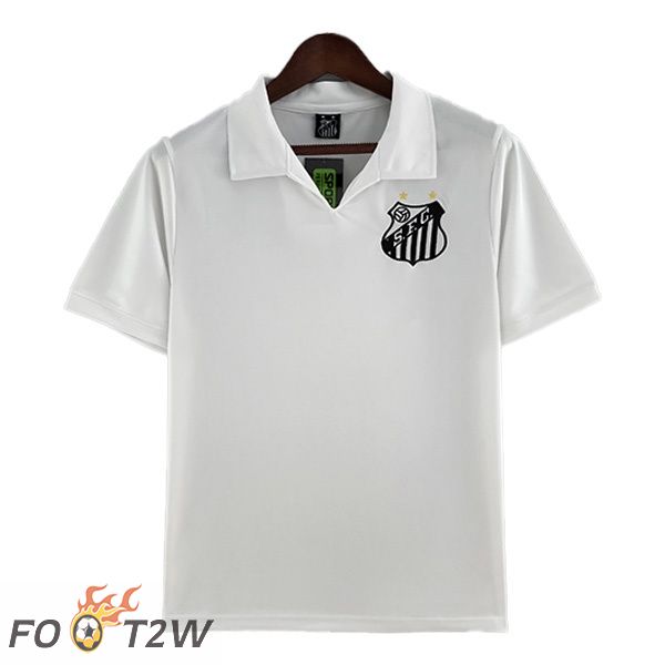 Maillot de Foot Santos FC Retro Domicile Blanc 1970