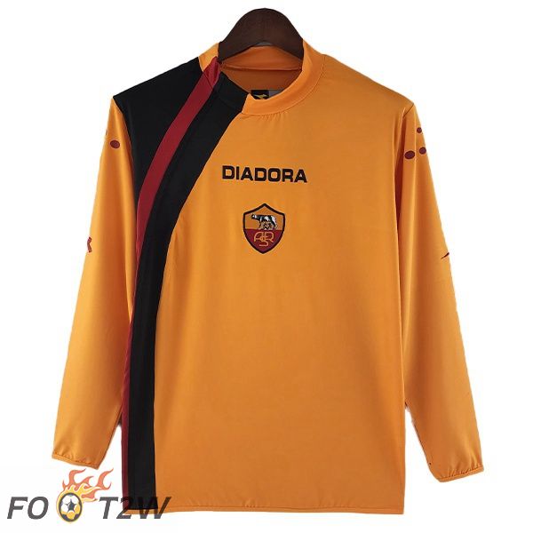 Maillot Foot AS Roma Retro Domicile Manche longue Orange 2005-2006