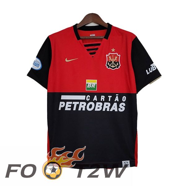 Maillot De Foot Flamengo Retro Domicile Rouge Noir 2007-2008