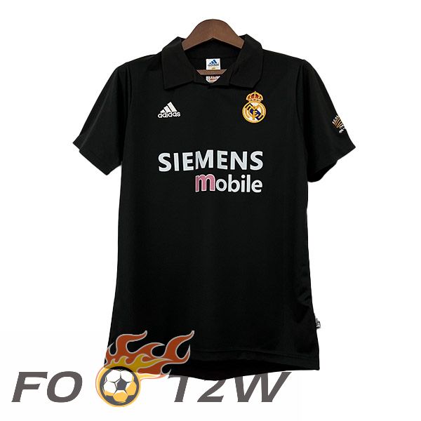 Maillot De Foot Real Madrid Retro Exterieur Noir 2002-2003