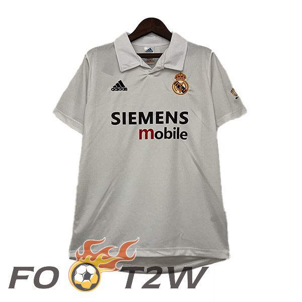 Maillot De Foot Real Madrid Retro Domicile Blanc 2002-2003