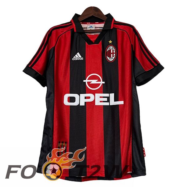 Maillot De Foot AC Milan Retro Domicile Rouge 1998-1999