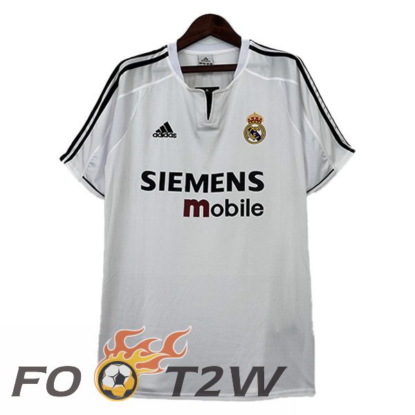 Maillot De Foot Real Madrid Retro Domicile Blanc 2003-2004