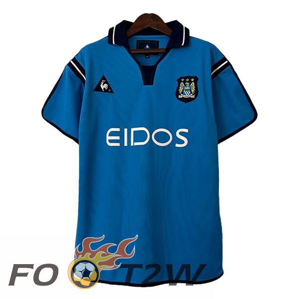 Maillot De Foot Manchester City Retro Domicile Bleu 2001-2002