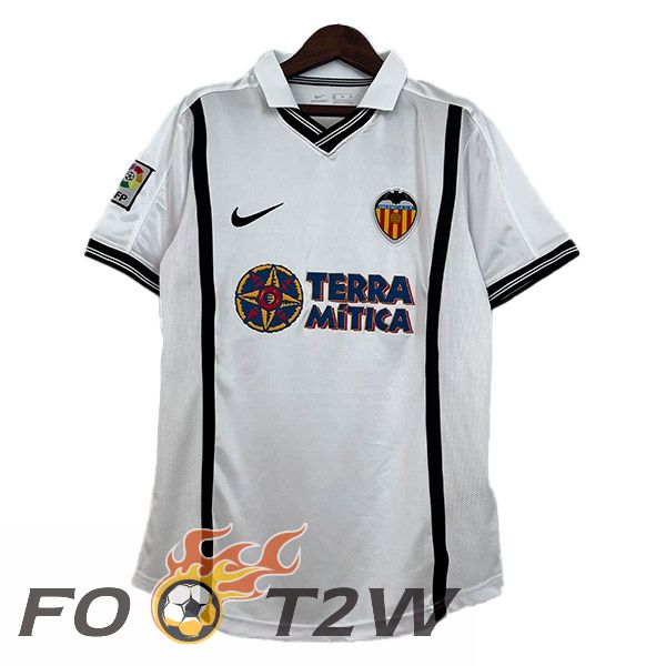 Maillot De Foot Valencia CF Retro Domicile Blanc 2000-2001