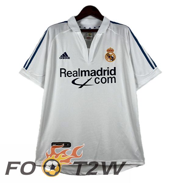 Maillot De Foot Real Madrid Retro Domicile Blanc 2001-2002