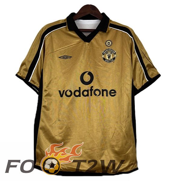 Maillot De Foot Manchester United Retro Édition 100e Anniversaire Jaune