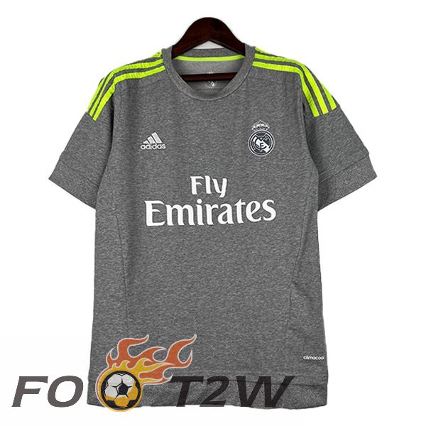 Maillot De Foot Real Madrid Retro Exterieur Gris 2015-2016