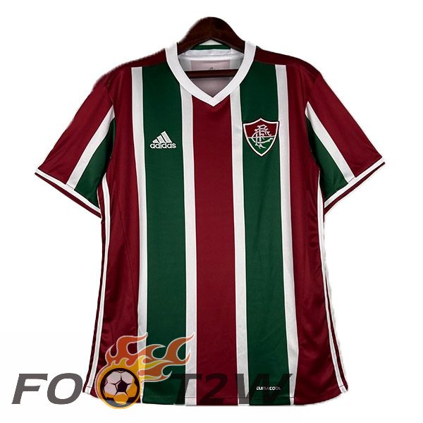 Maillot De Foot Fluminense Retro Domicile Rouge Vert 2016-2017