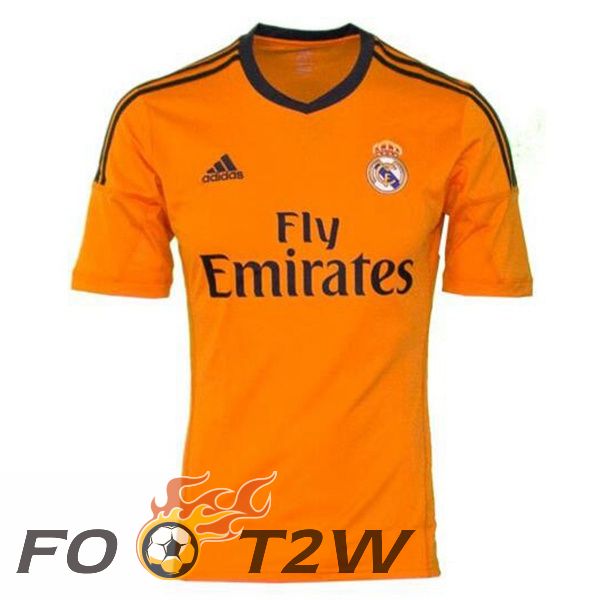 Maillot De Foot Real Madrid Retro Third Orange 2013-2014