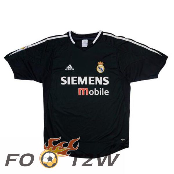 Maillot De Foot Real Madrid Retro Exterieur Noir 2004-2005