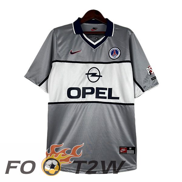 Maillot De Foot Paris PSG Retro Exterieur Gris 1999-2000