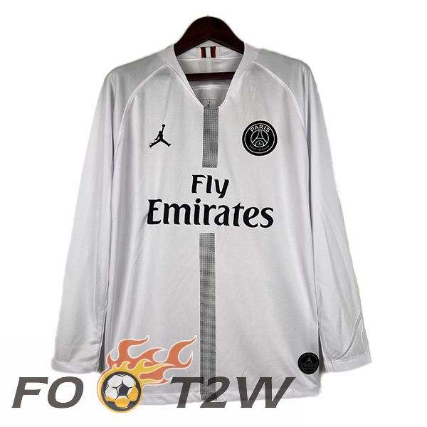 Maillot De Foot Paris PSG Retro Exterieur Manche Longue Blanc 2018-2019