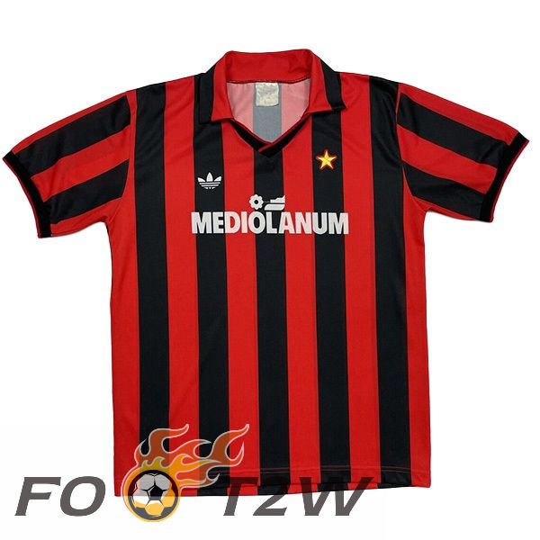 Maillot De Foot AC Milan Retro Domicile Rouge 1990-1991