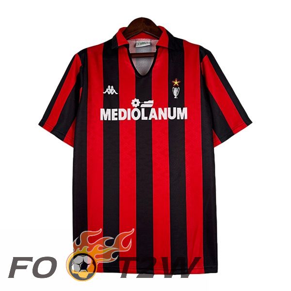 Maillot De Foot AC Milan Retro Domicile Rouge 1989-1990